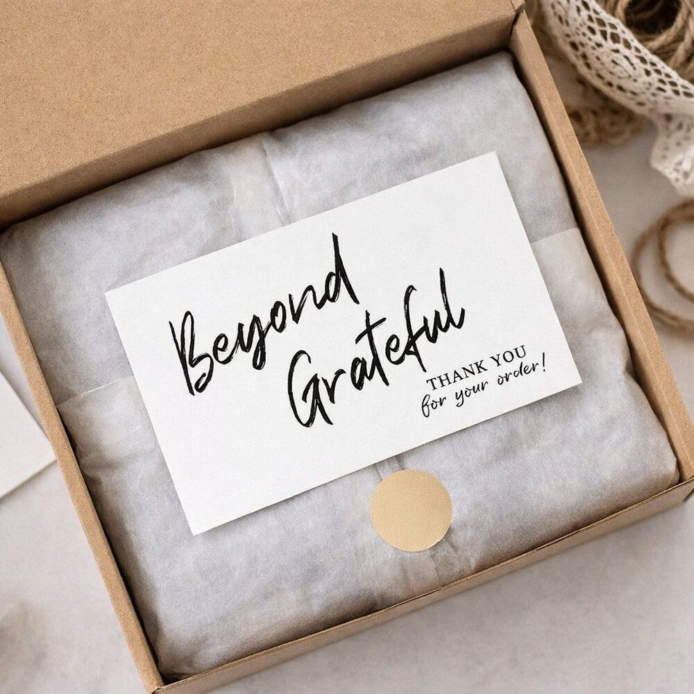 30 Pcs Beyond Grateful Thank You Cards – Order Insert Business Cards